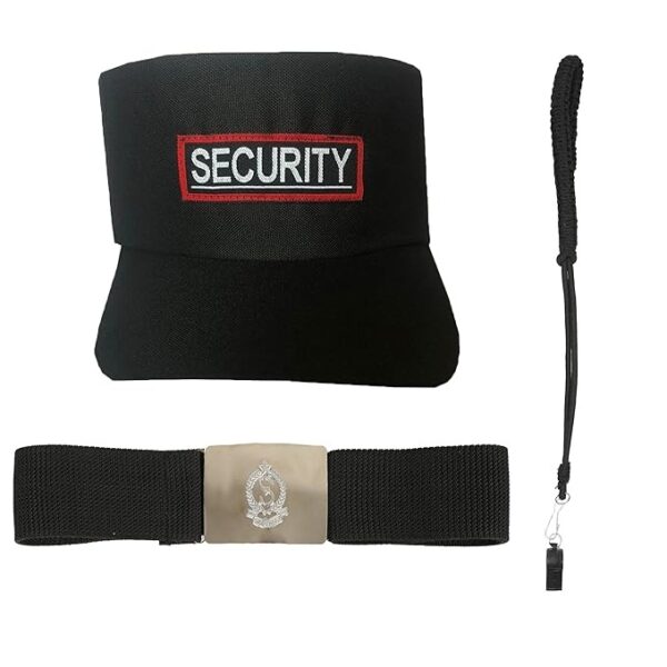 Security Guard Accessories Badge Cap Belt Dori Pack Of 3