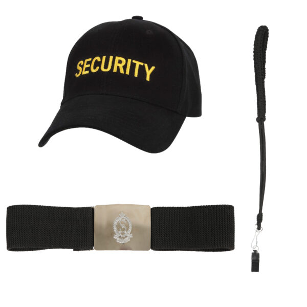 Security Guard Accessories Cap Belt Dori Pack Of 3