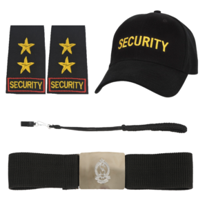 Security Guard Embroidery Cap Accessories Combo